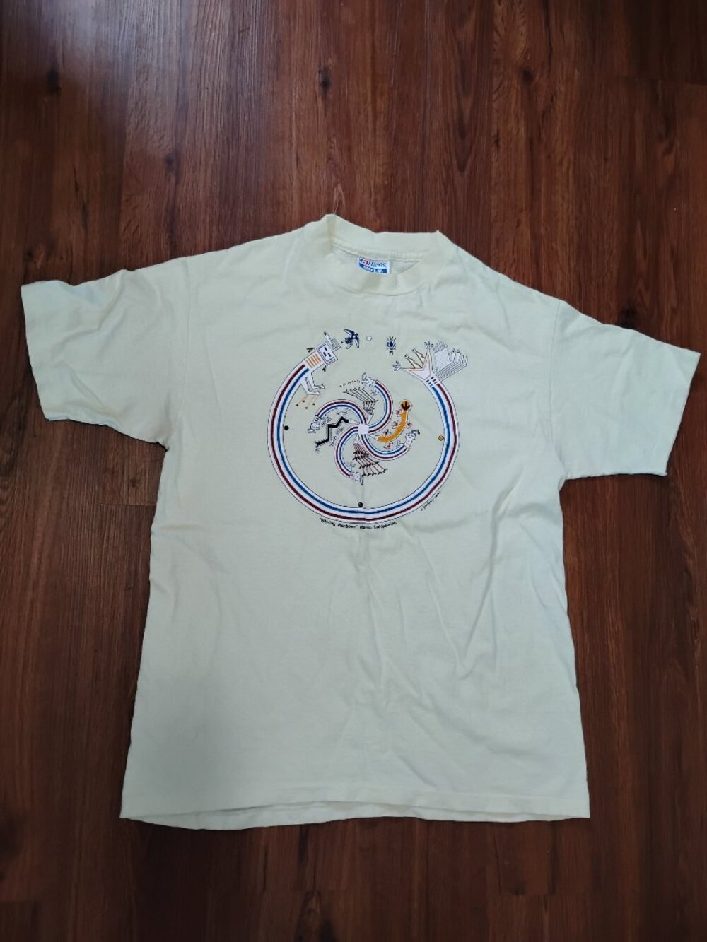 Vintage Whirling Rainbows Navajo Sandpainting T-Shirt - Picture 2 of 6